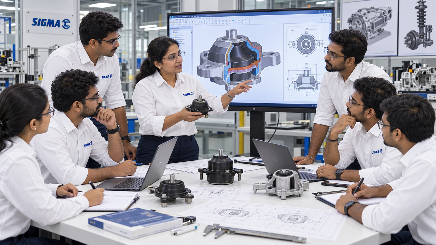 Sigma engineer working on a technical design